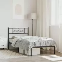 Lova Metalinis lovos rėmas su galvūgaliu, juodos spalvos, 100x190cm