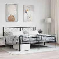 Lova Lovos rėmas su galvūgaliu/kojūgaliu, juodas, 180x200cm, metalas