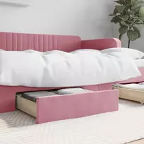 Stalčiai po lova, 2vnt., rožiniai, apdirbta mediena ir aksomas