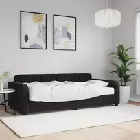 Lova su čiužiniu, juodos spalvos, 90x200cm, aksomas
