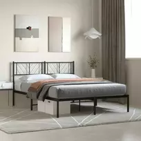 Lova Metalinis lovos rėmas su galvūgaliu, juodos spalvos, 120x190 cm