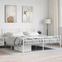 Lova Lovos rėmas su galvūgaliu/kojūgaliu, baltas, 183x213cm, metalas