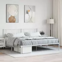 Lova Metalinis lovos rėmas su galvūgaliu, baltos spalvos, 200x200cm