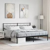 Lova Metalinis lovos rėmas su galvūgaliu, juodos spalvos, 183x213cm