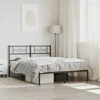 Lova Metalinis lovos rėmas su galvūgaliu, juodos spalvos, 135x190cm