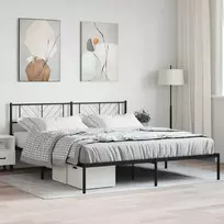 Lova Metalinis lovos rėmas su galvūgaliu, juodos spalvos, 200x200cm
