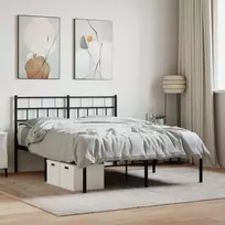 Lova Metalinis lovos rėmas su galvūgaliu, juodos spalvos, 140x190cm