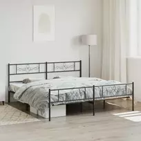 Lova Lovos rėmas su galvūgaliu/kojūgaliu, juodas, 183x213cm, metalas
