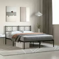 Lova Metalinis lovos rėmas su galvūgaliu, juodos spalvos, 160x200cm