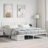 Lova Metalinis lovos rėmas su galvūgaliu, baltos spalvos, 183x213cm