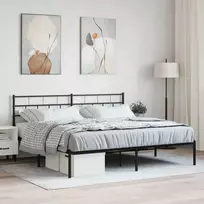 Lova Metalinis lovos rėmas su galvūgaliu, juodos spalvos, 180x200cm