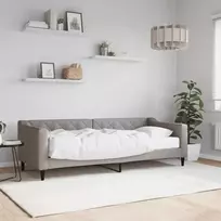 Lova su čiužiniu, taupe spalvos, 80x200cm, audinys