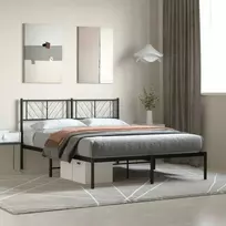 Lova Metalinis lovos rėmas su galvūgaliu, juodos spalvos, 140x200cm