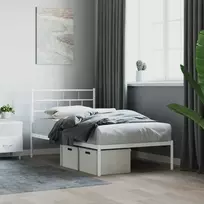 Lova Metalinis lovos rėmas su galvūgaliu, baltos spalvos, 107x203cm