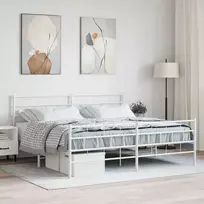 Lova Lovos rėmas su galvūgaliu/kojūgaliu, baltas, 183x213cm, metalas