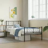 Lova Lovos rėmas su galvūgaliu/kojūgaliu, juodas, 107x203cm, metalas