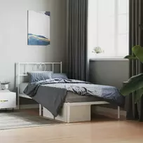 Lova Metalinis lovos rėmas su galvūgaliu, baltos spalvos, 107x203cm