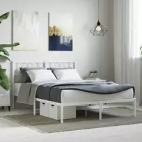 Lova Metalinis lovos rėmas su galvūgaliu, baltos spalvos, 140x200cm