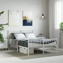 Lova Lovos rėmas su galvūgaliu/kojūgaliu, baltas, 135x190cm, metalas