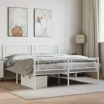 Lova Lovos rėmas su galvūgaliu/kojūgaliu, baltas, 120x200cm, metalas