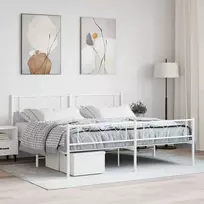 Lova Lovos rėmas su galvūgaliu/kojūgaliu, baltas, 193x203cm, metalas