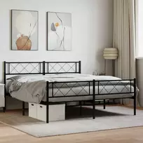Lova Lovos rėmas su galvūgaliu/kojūgaliu, juodas, 120x190cm, metalas