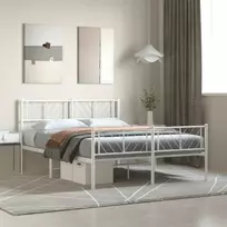 Lova Lovos rėmas su galvūgaliu/kojūgaliu, baltas, 135x190cm, metalas
