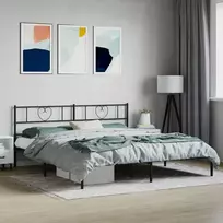 Lova Metalinis lovos rėmas su galvūgaliu, juodos spalvos, 200x200cm