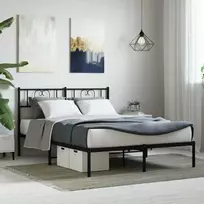Lova Metalinis lovos rėmas su galvūgaliu, juodos spalvos, 140x200cm