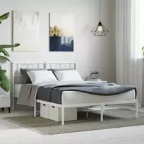 Lova Metalinis lovos rėmas su galvūgaliu, baltos spalvos, 160x200cm