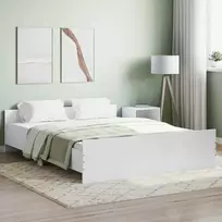 Lovos rėmas su galvūgaliu ir kojūgaliu, baltas, 160x200cm