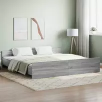 Lova Lovos rėmas su galvūgaliu ir kojūgaliu, pilkas, 180x200cm