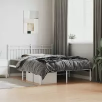 Lova Metalinis lovos rėmas su galvūgaliu, baltos spalvos, 140x200cm