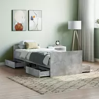 Lova Lovos rėmas su galvūgaliu ir kojūgaliu, betono, 75x190cm