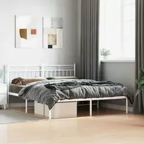 Lova Metalinis lovos rėmas su galvūgaliu, baltos spalvos, 150x200cm