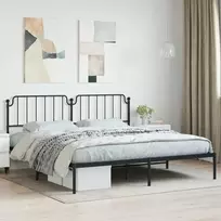 Lova Metalinis lovos rėmas su galvūgaliu, juodos spalvos, 193x203cm