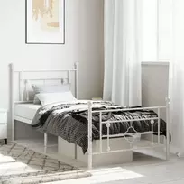 Lova Lovos rėmas su galvūgaliu/kojūgaliu, baltas, 100x190cm, metalas
