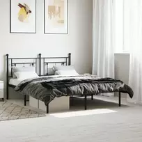 Lova Metalinis lovos rėmas su galvūgaliu, juodos spalvos, 160x200cm