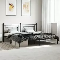 Lova Metalinis lovos rėmas su galvūgaliu, juodos spalvos, 200x200cm