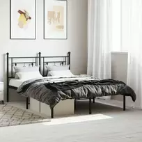 Lova Metalinis lovos rėmas su galvūgaliu, juodos spalvos, 135x190cm