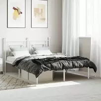 Lova Metalinis lovos rėmas su galvūgaliu, baltos spalvos, 140x200cm
