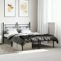 Lova Metalinis lovos rėmas su galvūgaliu, juodos spalvos, 140x190cm