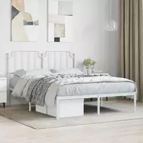Lova Metalinis lovos rėmas su galvūgaliu, baltos spalvos, 150x200cm