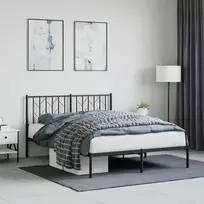 Lova Metalinis lovos rėmas su galvūgaliu, juodos spalvos, 140x190cm