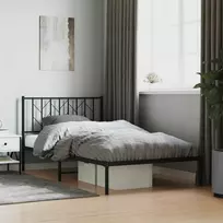 Lova Metalinis lovos rėmas su galvūgaliu, juodos spalvos, 107x203cm