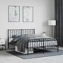 Lova Lovos rėmas su galvūgaliu/kojūgaliu, juodas, 135x190cm, metalas
