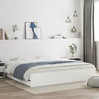 Lova Lovos rėmas su stalčiais, baltas, 180x200cm, apdirbta mediena