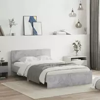 Lova Lovos rėmas su galvūgaliu, betono pilkos spalvos, 120x190cm