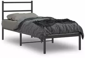 Lova Metalinis lovos rėmas su galvūgaliu, juodos spalvos, 75x190cm
