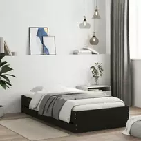 Lova Lovos rėmas su stalčiais, juodas, 100x200cm, apdirbta mediena